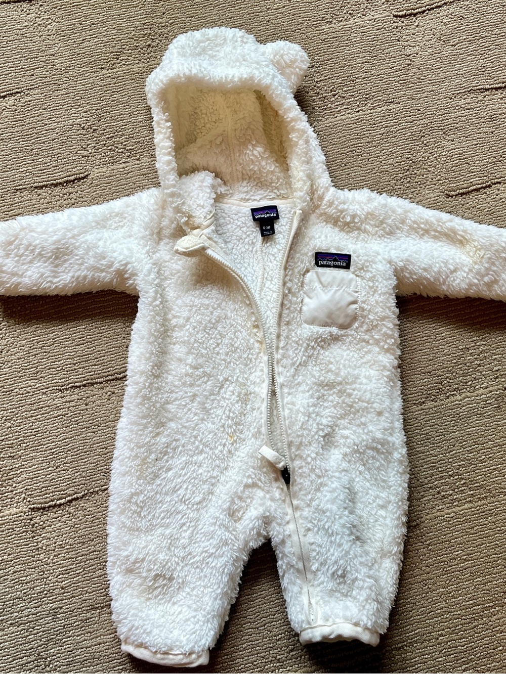 Patagonia Cream Sherpa Infant Hoodie